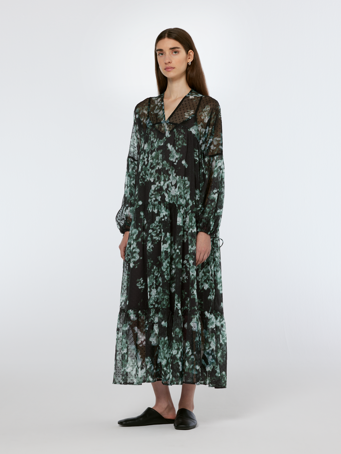 maison scotch green dress Wo Floral Printed Fil Coupe Maxi | | Size 34/R | 100% Polyester Midi dresses