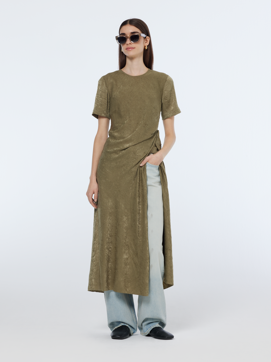 satin wrap midi dress Crushed – Scotch & Soda occasion:Sport Brown Dress Pants with 36.6 inches or 90 SIZE:16.5