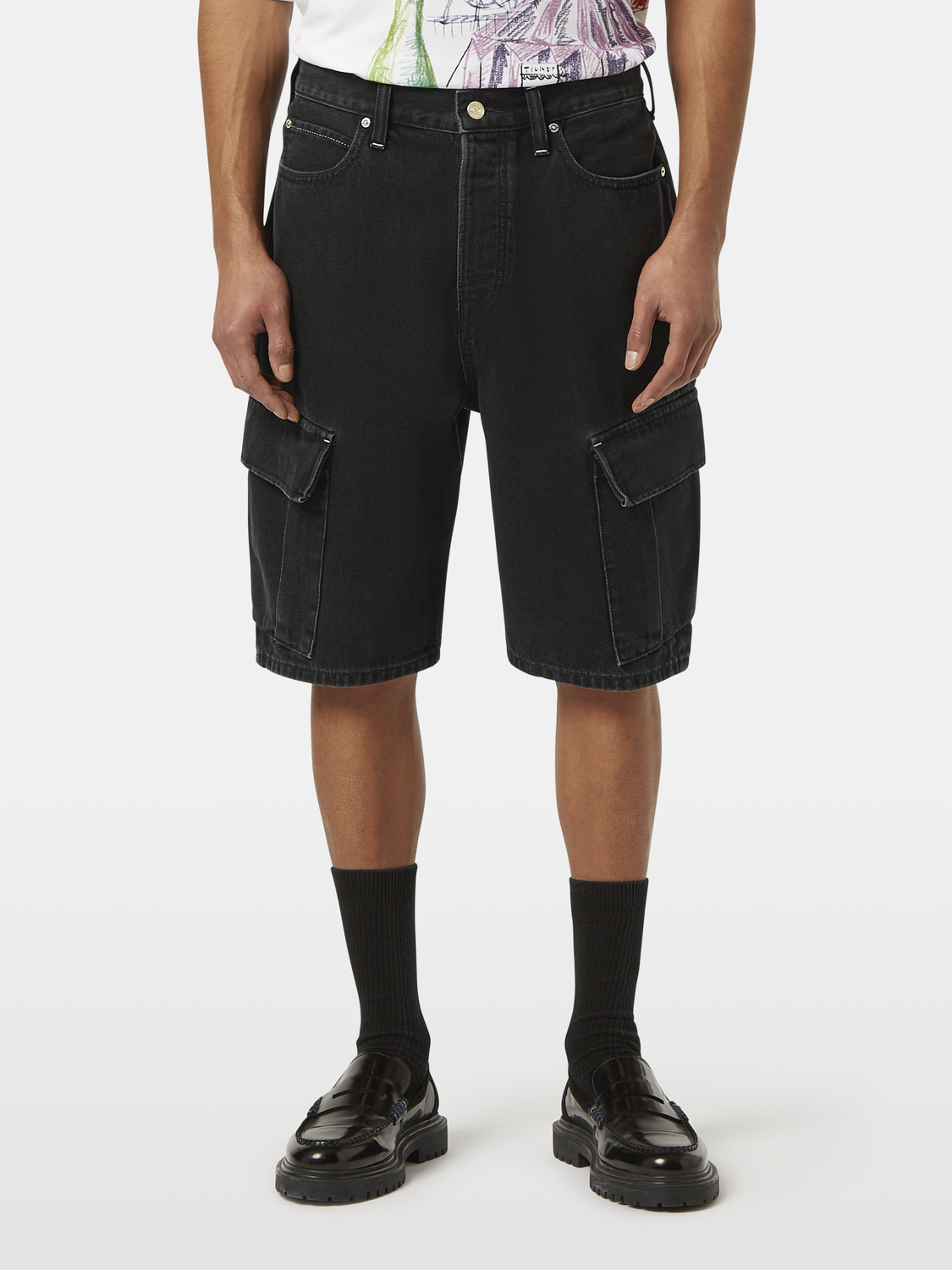 The Strand Loose Denim Cargo Short | Black Buzz– Scotch & Soda