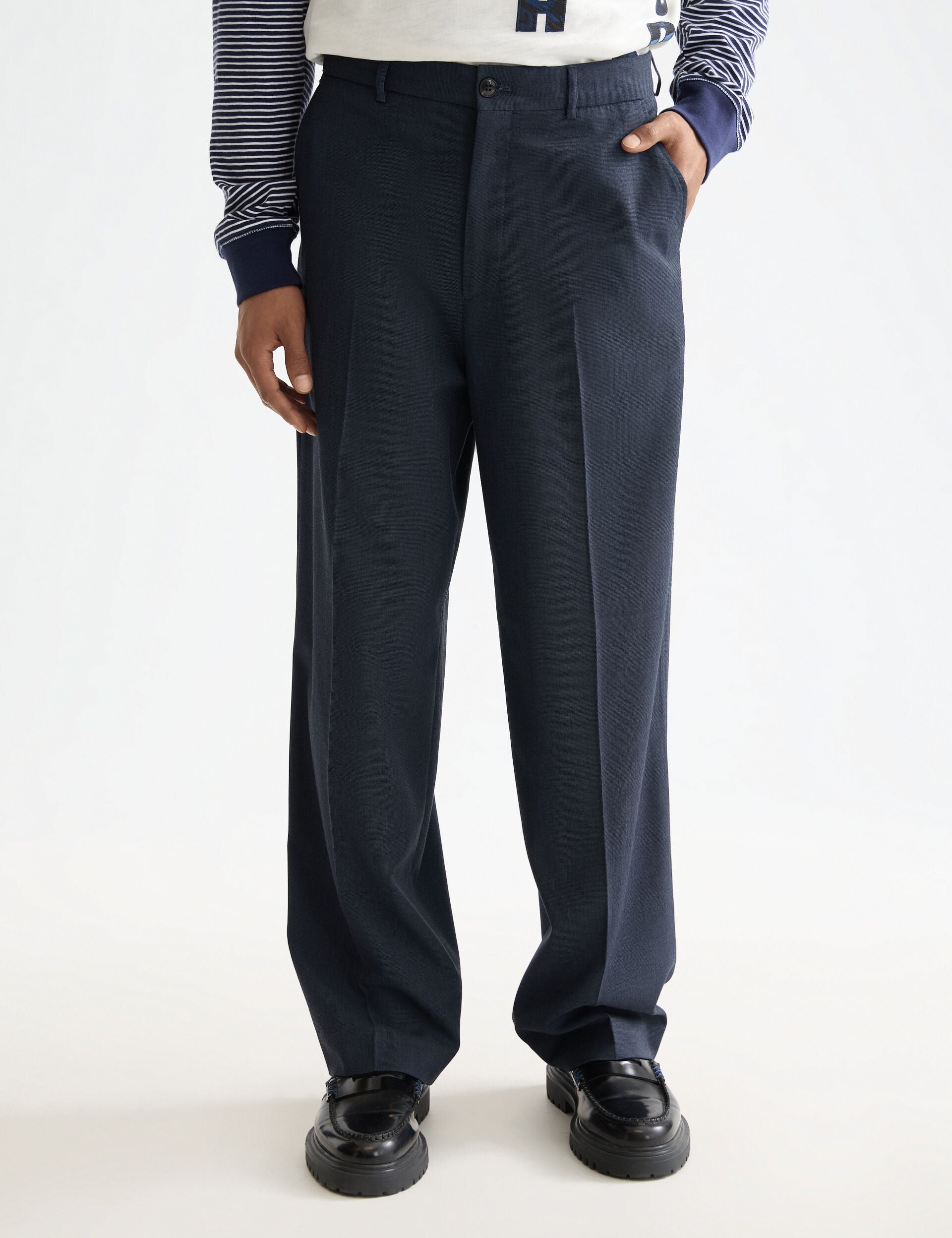 Yarn-dyed cool wool-blend baggy fit chino– Scotch & Soda