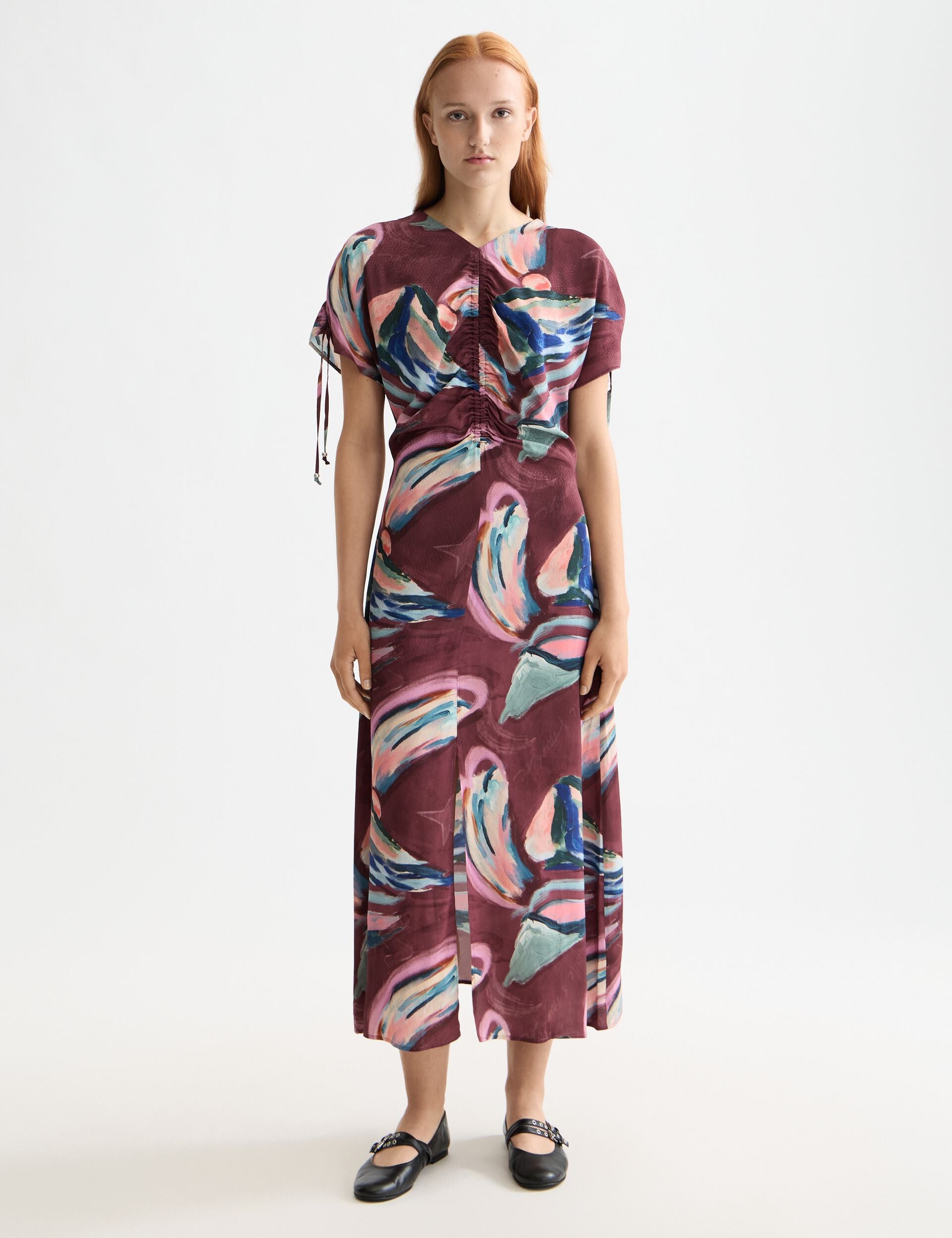drawstring maxi dress – Scotch & Soda Size:small (2-4) while the peek Sage Green Dress - child:Copper Luxe Satin