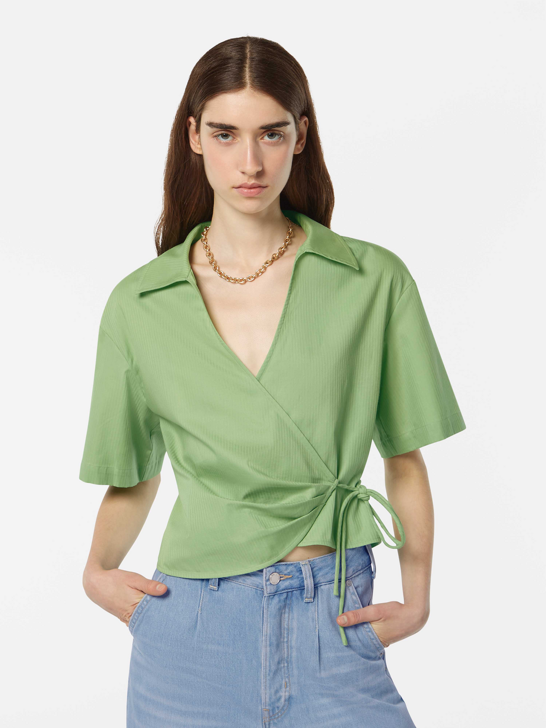 Structured Stripe Wrap Top– Scotch & Soda