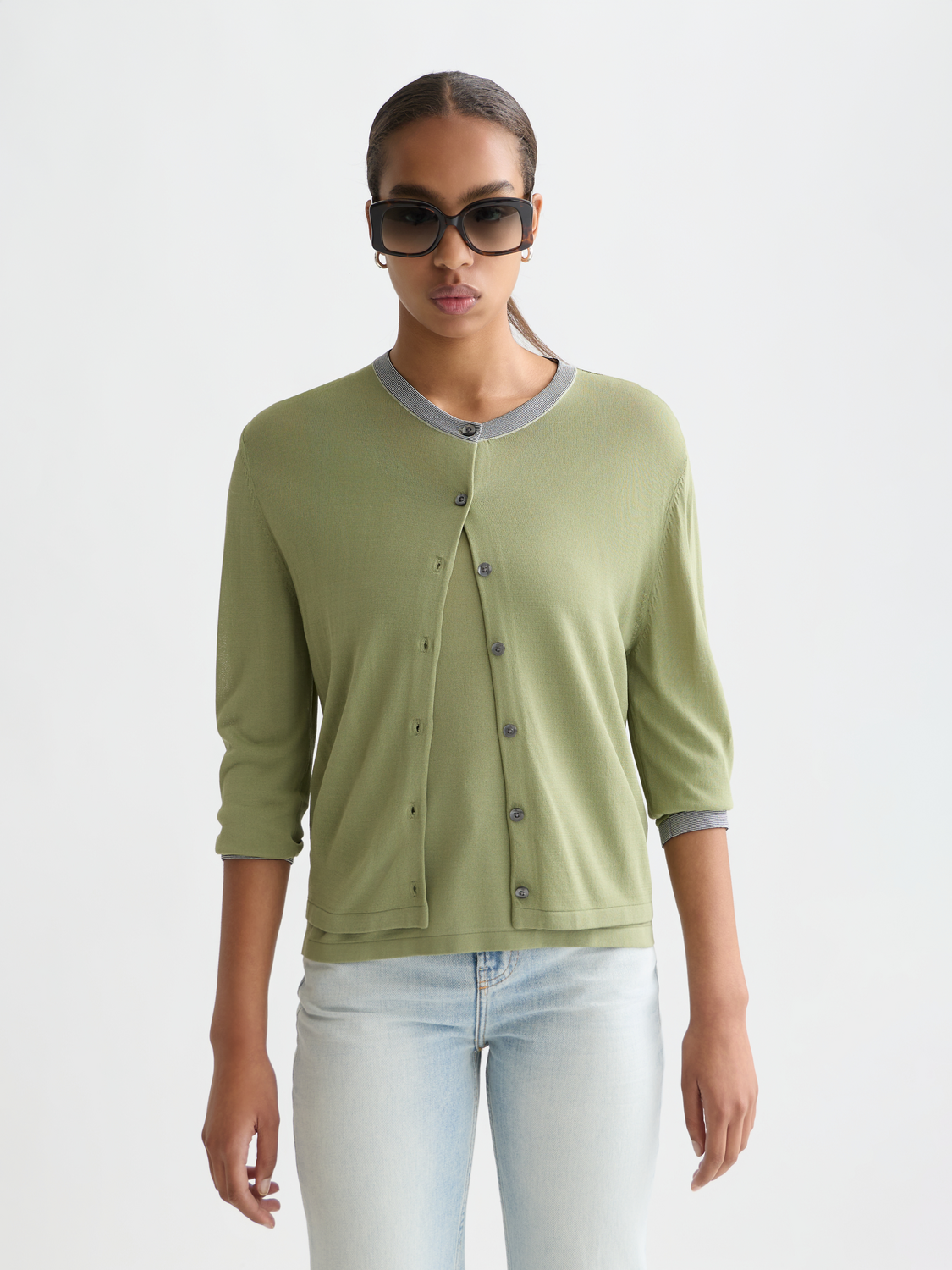 Stripe Trim Relaxed Cardigan– Scotch & Soda