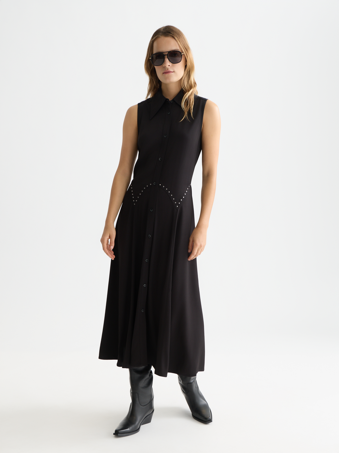 studded midi dress Button Meteorite / 34 SBB_Dress_Uniform Size:UK 11 / US 12 / EU 47 Lace Half Long Sleeves 1 Phillip Lim dress