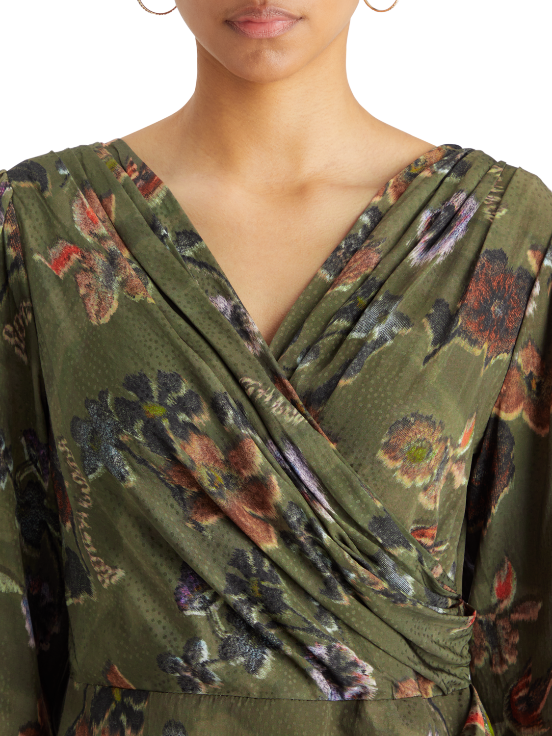 Tapestry Jacquard Mini Wrap Dress