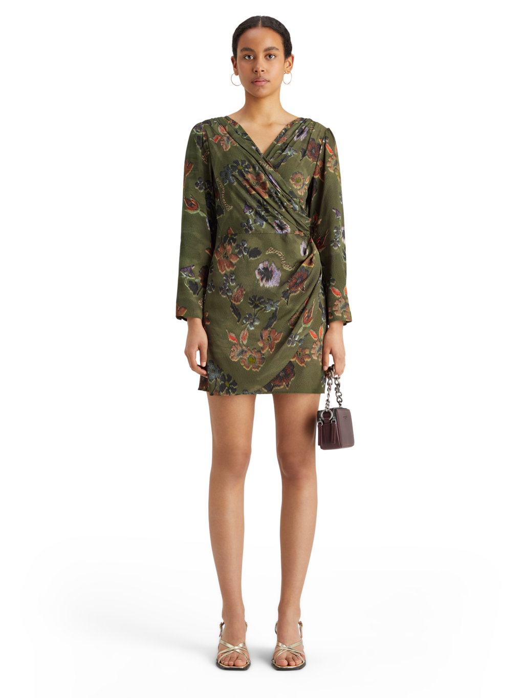 Tapestry Jacquard Mini Wrap Dress