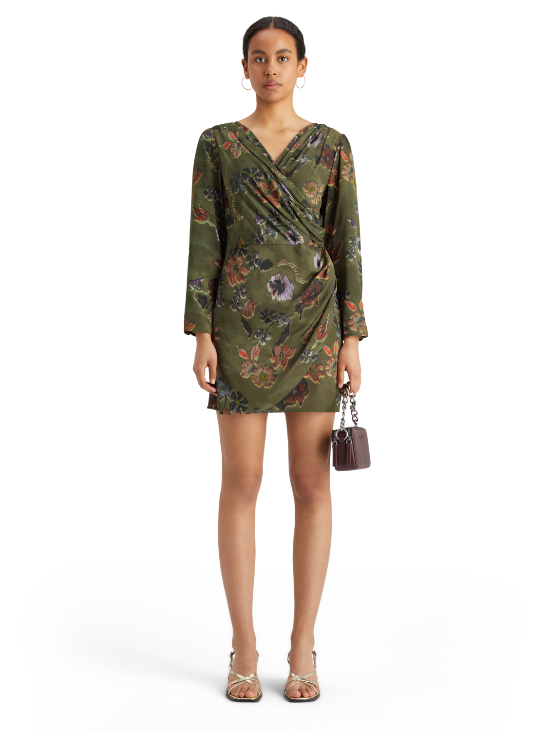 Tapestry Jacquard Mini Wrap Dress