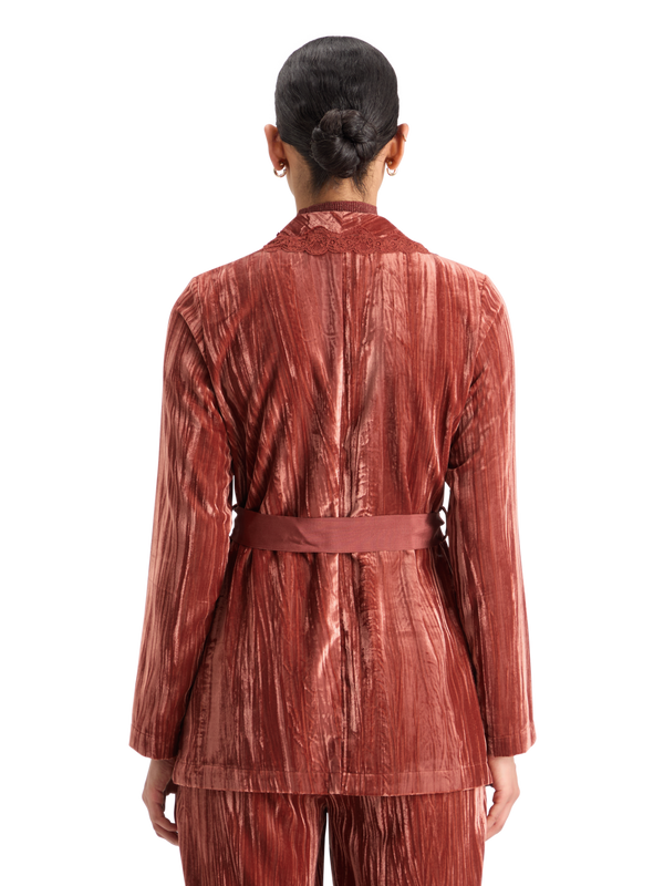 Lace Trimmed Velvet Pyjama Blazer