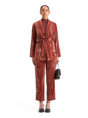 Lace Trimmed Velvet Pyjama Blazer
