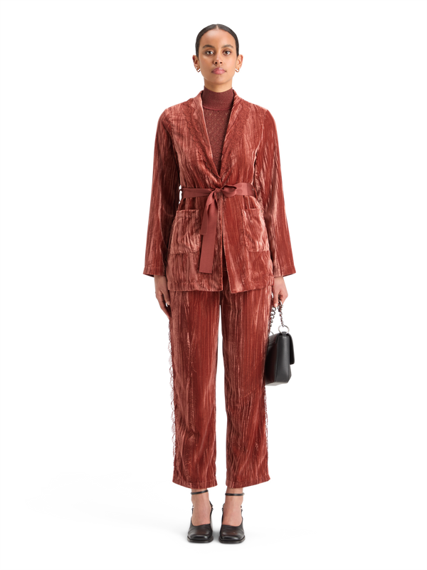 Lace Trimmed Velvet Pyjama Blazer