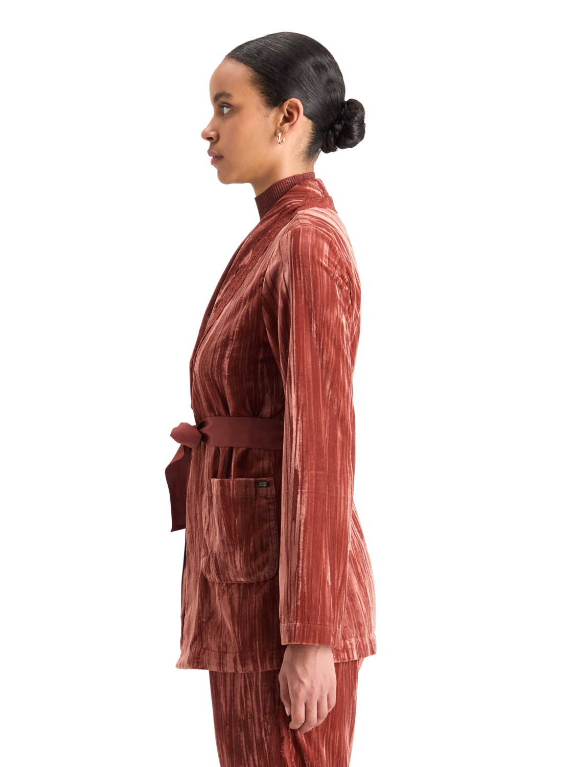 Lace Trimmed Velvet Pyjama Blazer
