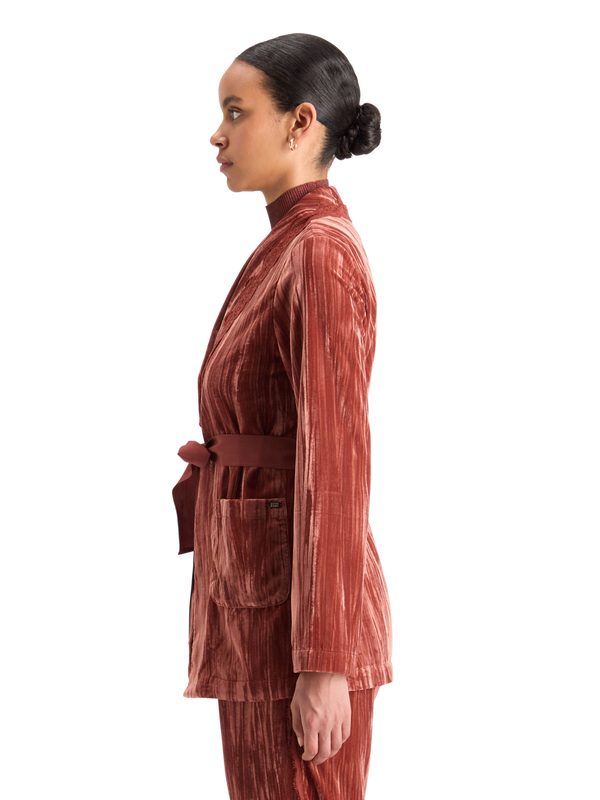 Lace Trimmed Velvet Pyjama Blazer