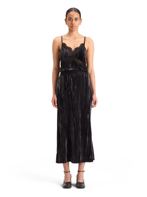 Jupe midi en velours