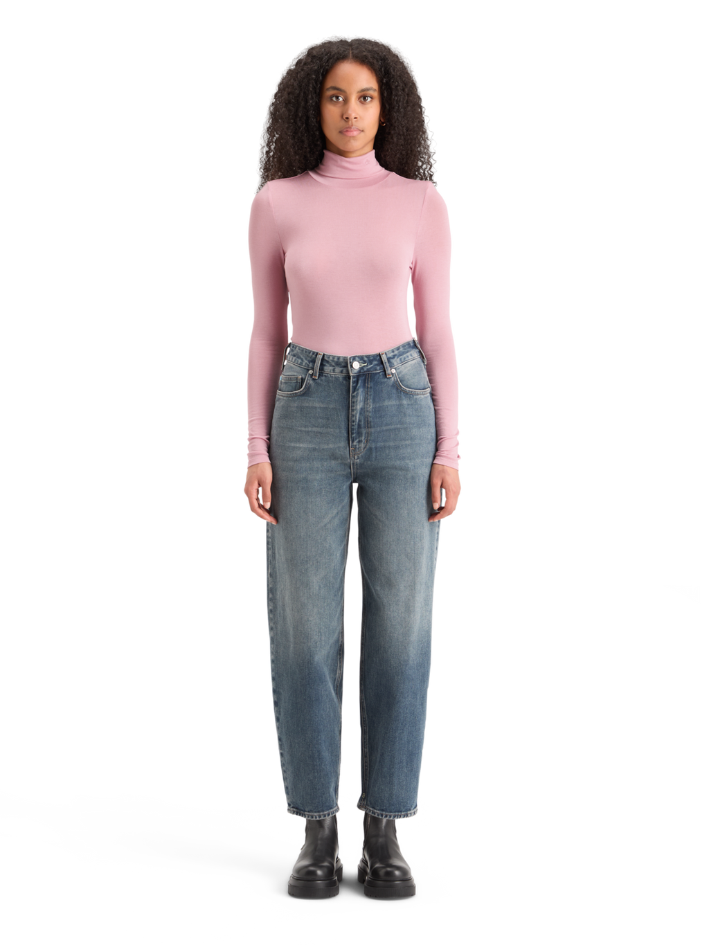Roll Neck Long Sleeve T-Shirt