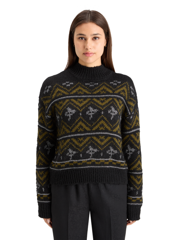Metallic Fair Isle Pullover