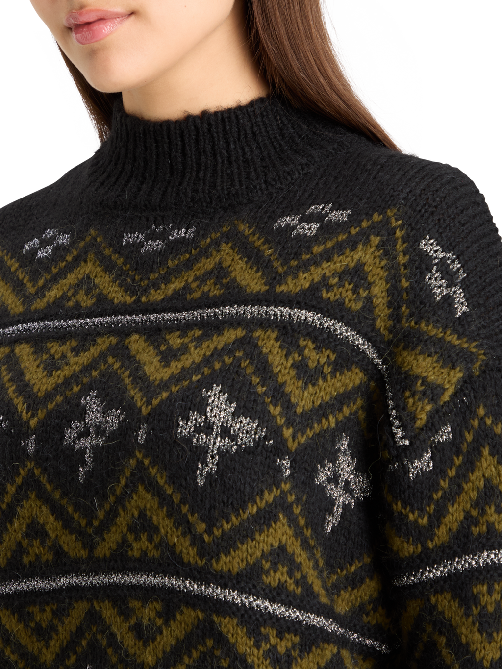 Metallic Fair Isle Pullover
