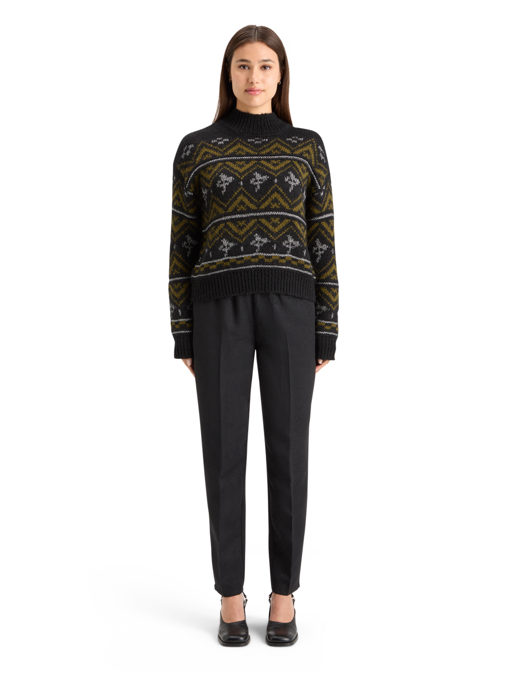 Metallic Fair Isle Pullover