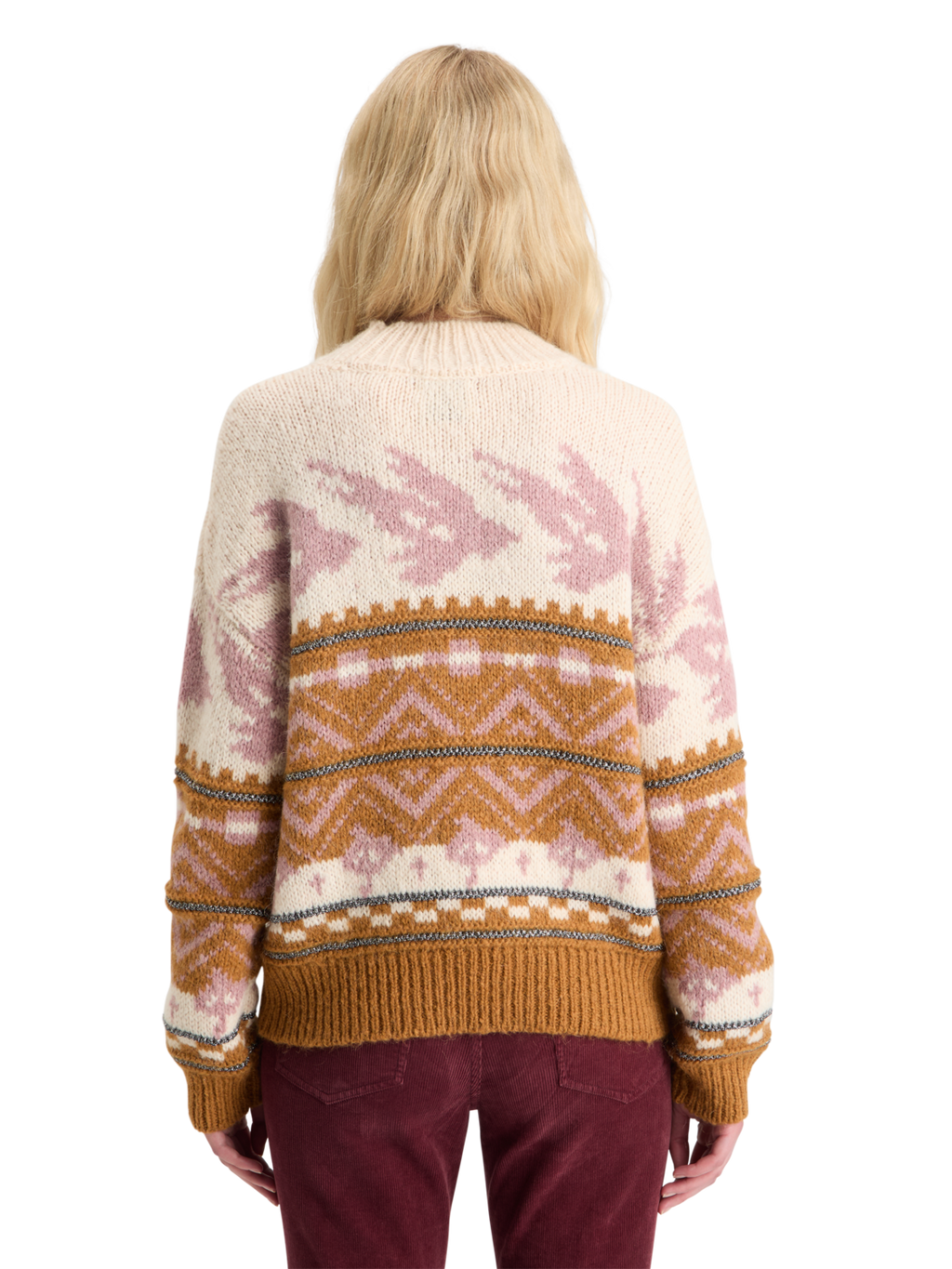 Metallic Fair Isle Pullover