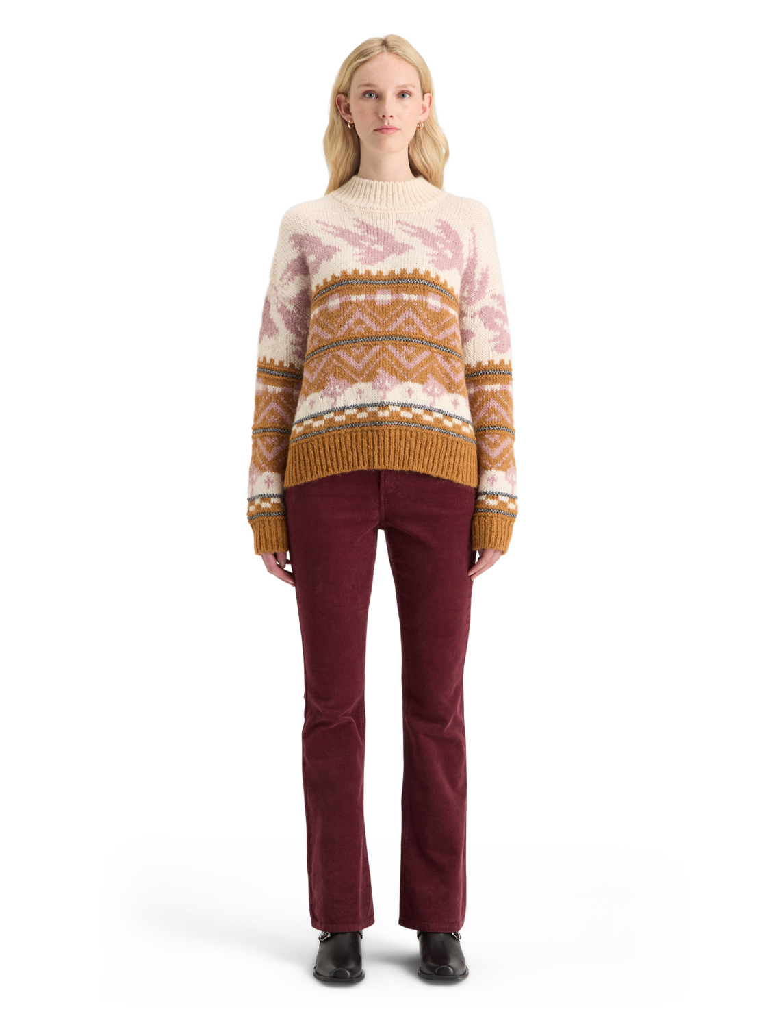 Metallic Fair Isle Pullover