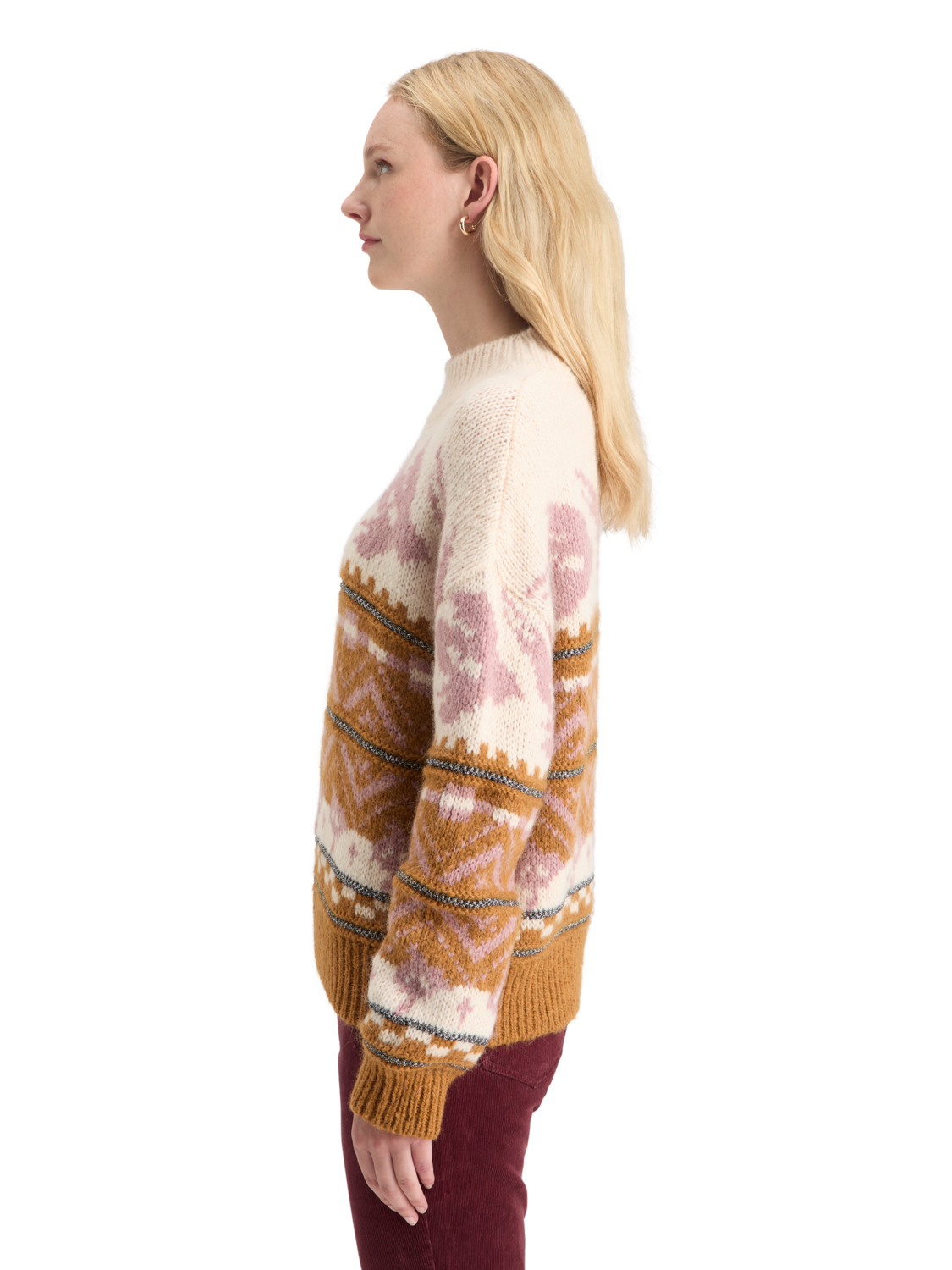 Metallic Fair Isle Pullover