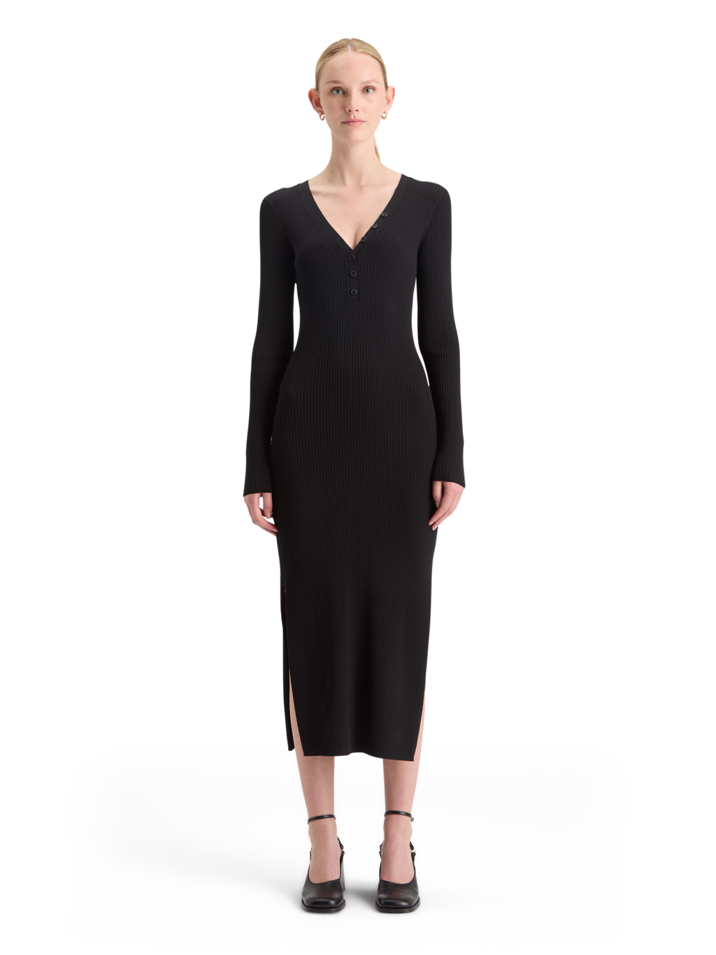 Ribbed Knit Midi Dress