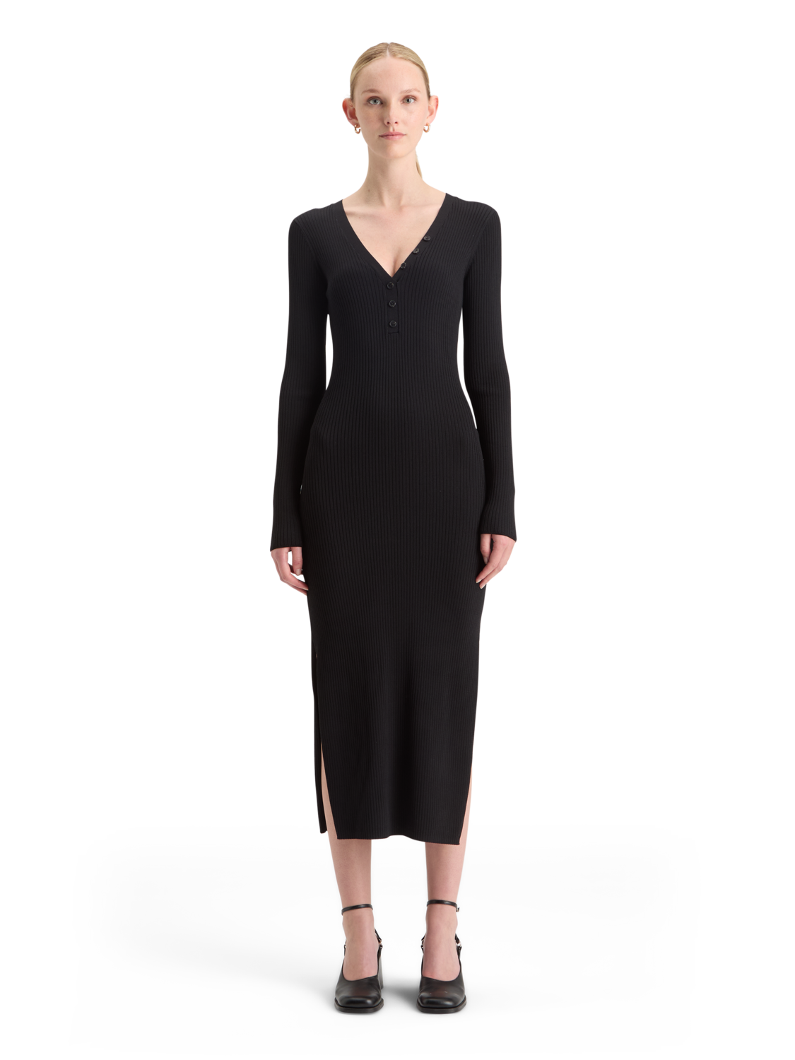 Ribbed Knit Midi Dress