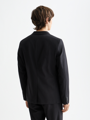 Essentials — Unconstructed Peak Lapel Cool-Wool Blazer