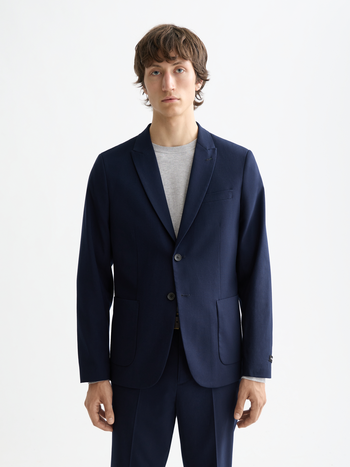 Core - Blazer en Laine Froide à Revers Pointus Non Doublé