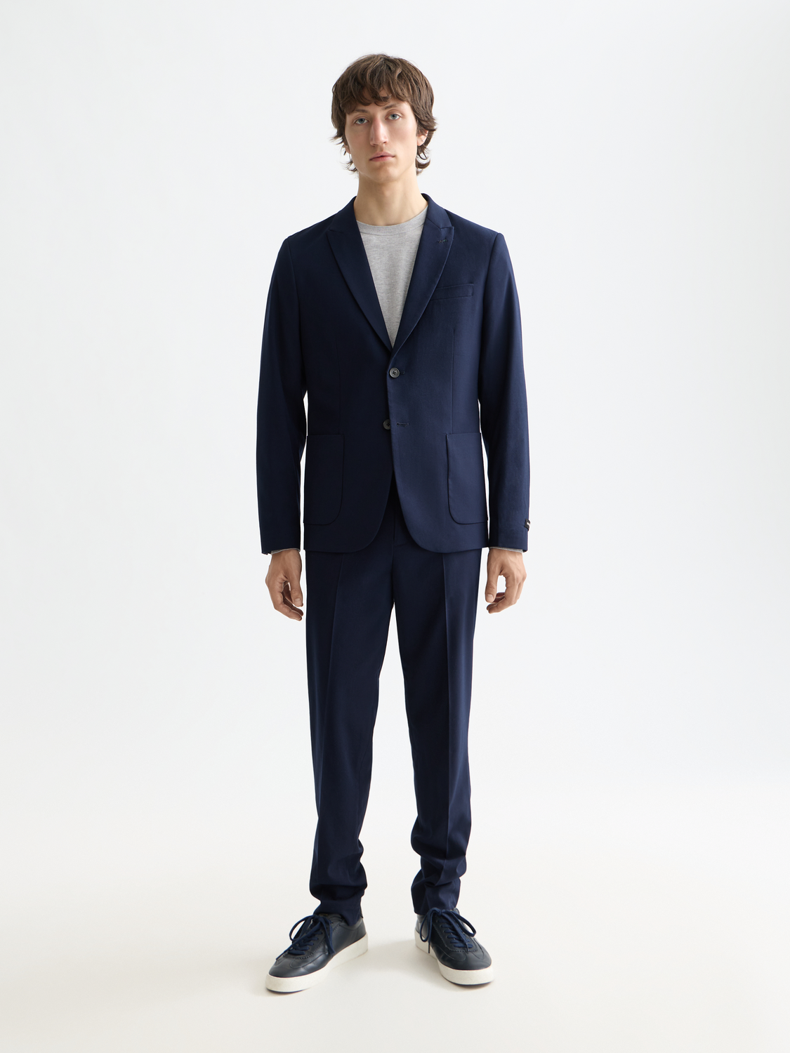 Core - Blazer en Laine Froide à Revers Pointus Non Doublé