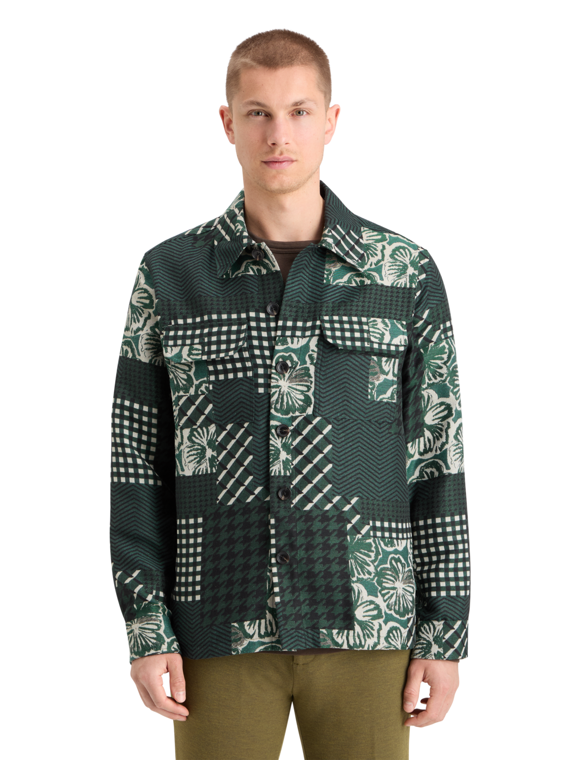 Patchwork Jacquard Overshirt