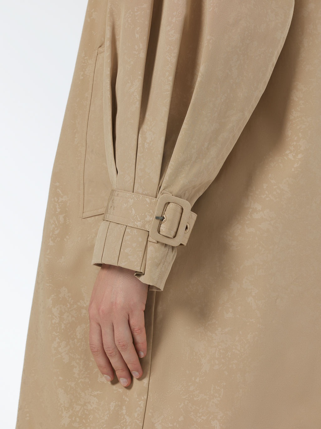 Floral Embossed Cotton Blend Car Coat
