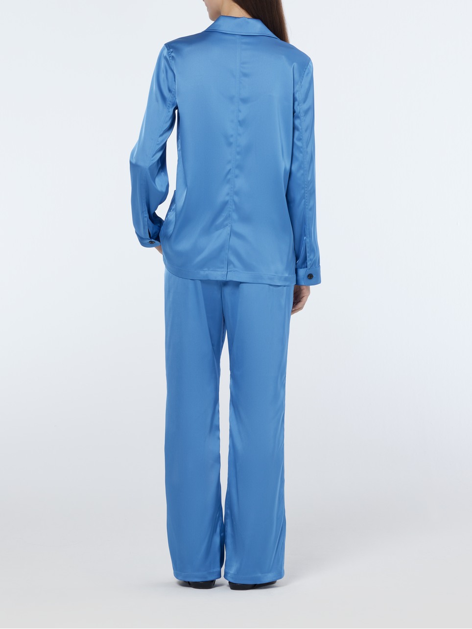Mae Mid-Rise Bootcut Pull-On Satin Pant