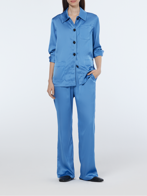Mae Mid-Rise Bootcut Pull-On Satin Pant