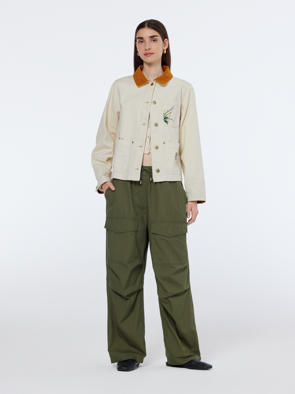 Ivy Mid-Rise Wide-Leg Cargo Pant