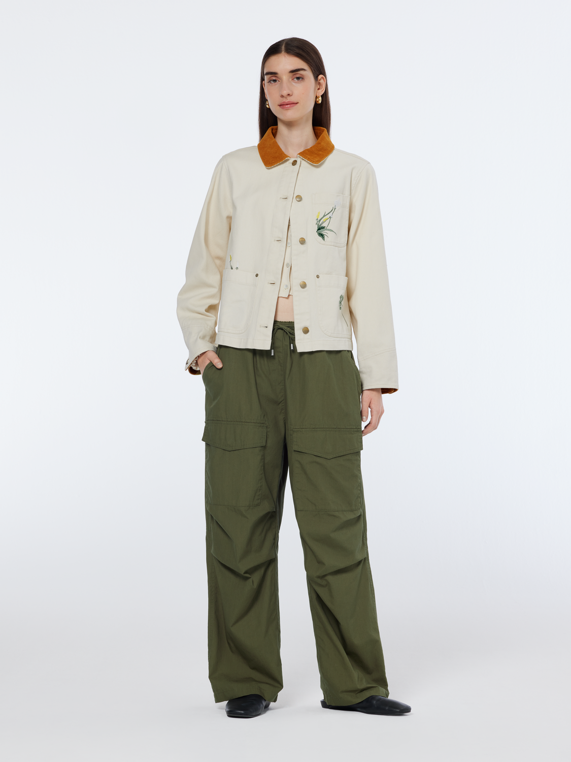 Ivy Mid-Rise Wide-Leg Cargo Pant