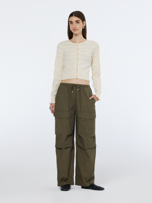 Pantalon cargo Ivy taille mi-haute à jambes larges