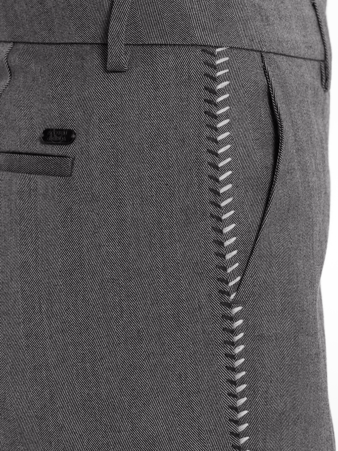 Violet Herringbone High Rise Flare Pant