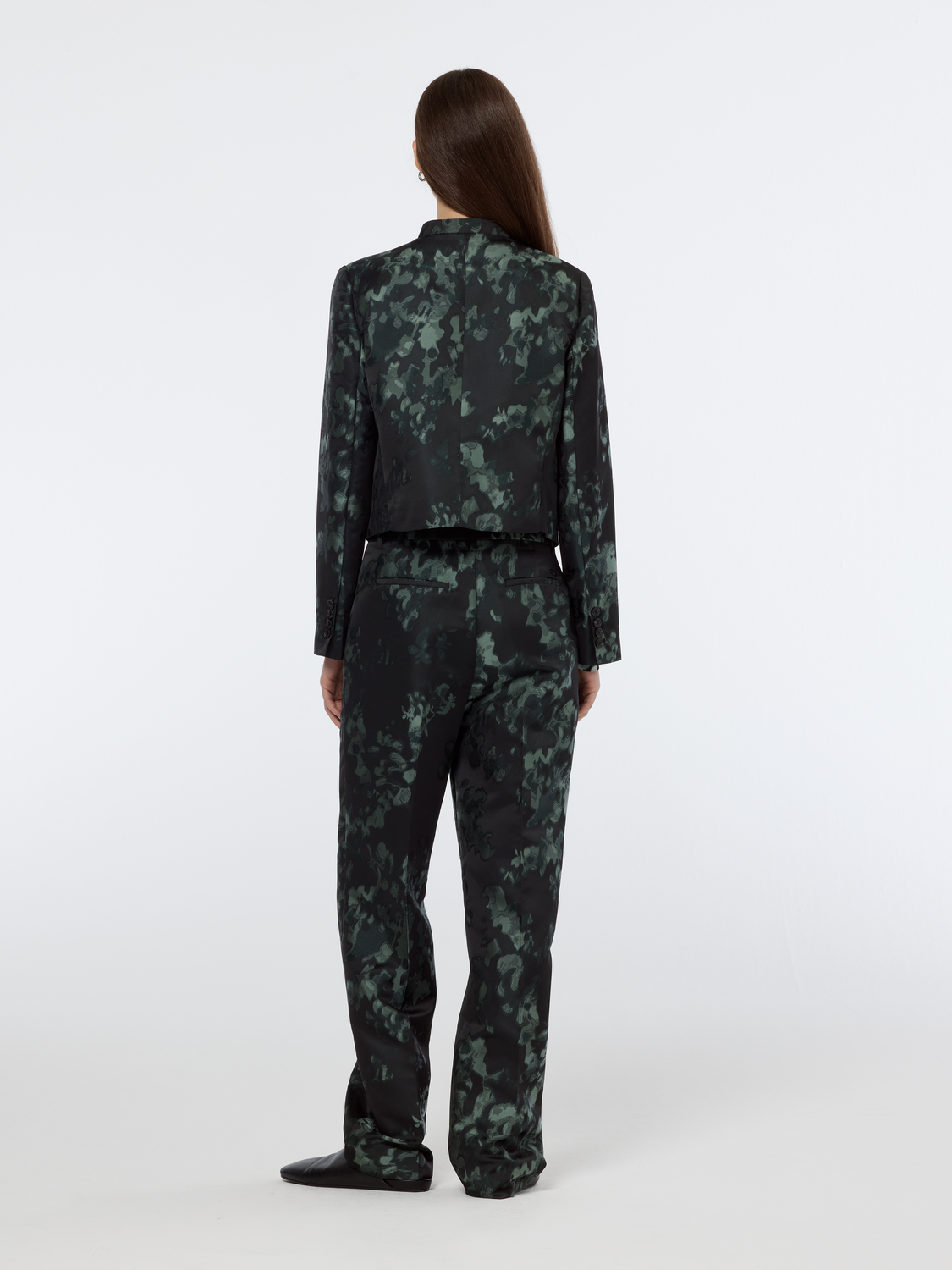 Ripple Floral Jacquard Straight Leg Pant