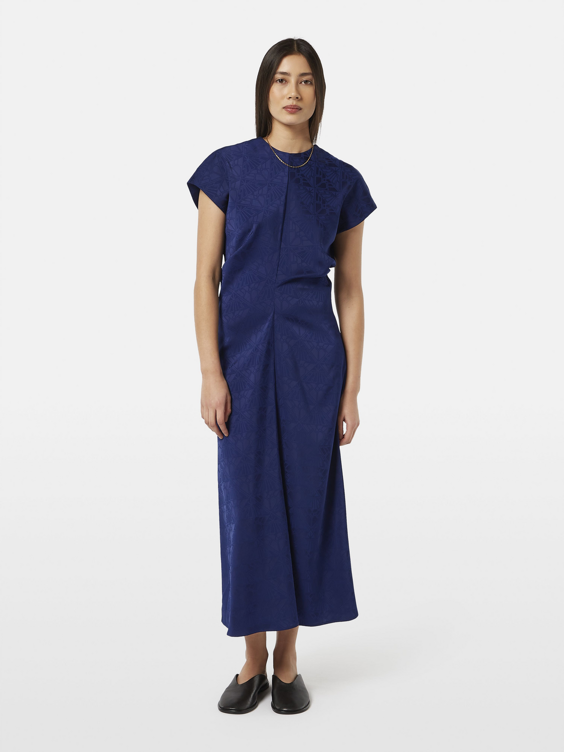 Jacquard Midi Satin Dress