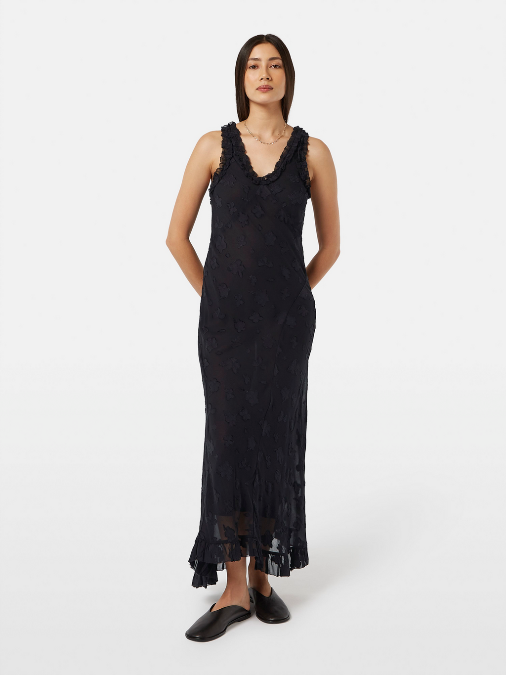 Scotch & Soda Maxi Ruffle Dress Black 34 women