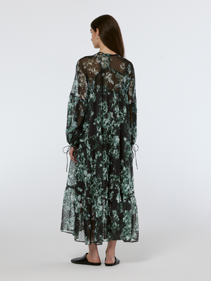 Floral Printed Fil Coupe Maxi Dress
