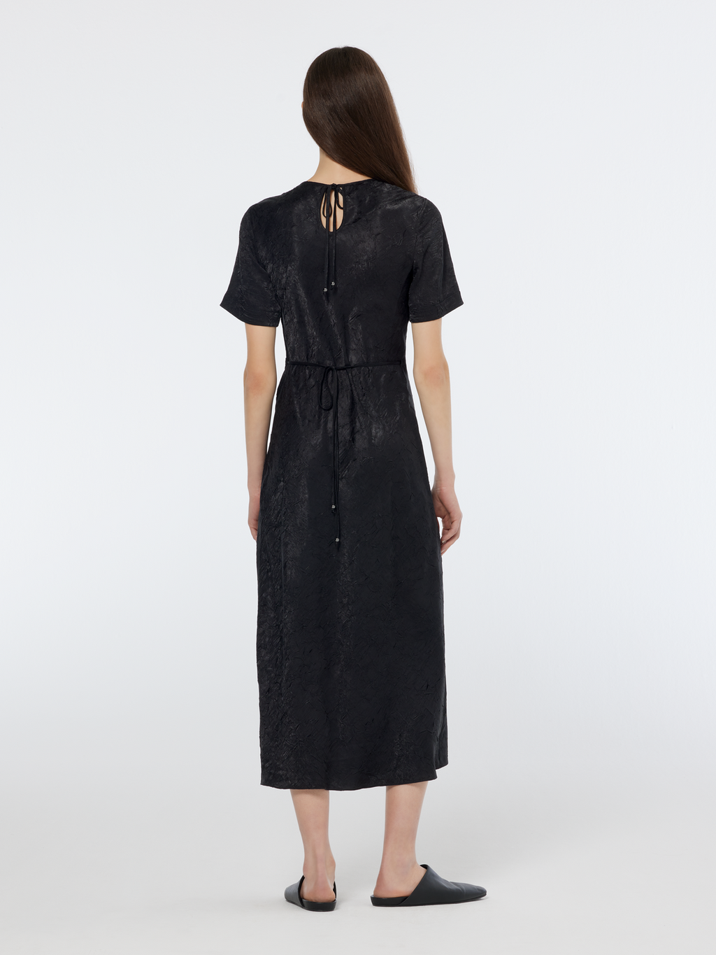 Midi Crushed Satin Wrap Dress