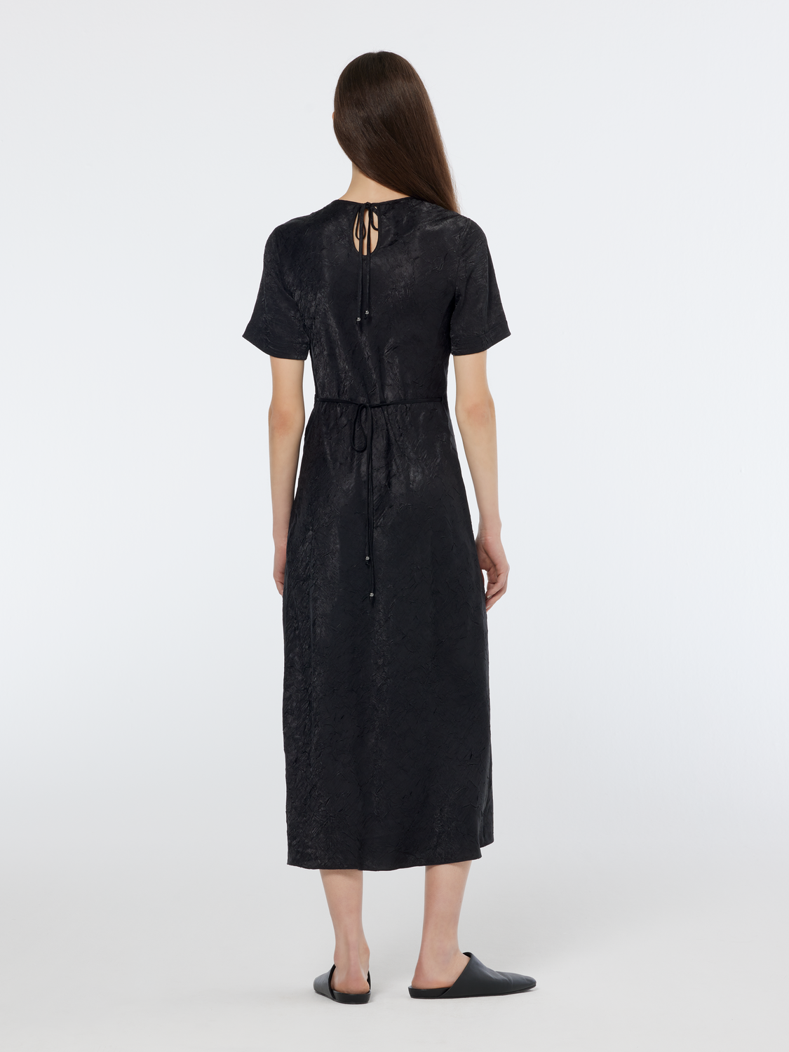 Midi Crushed Satin Wrap Dress