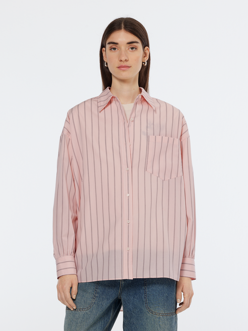 Chemise rayée en popeline pour petite amie