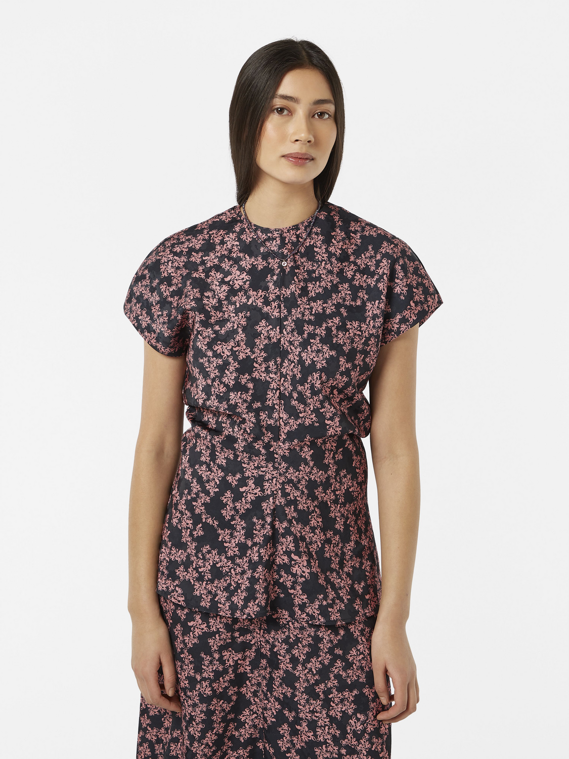 Satin Jacquard Top