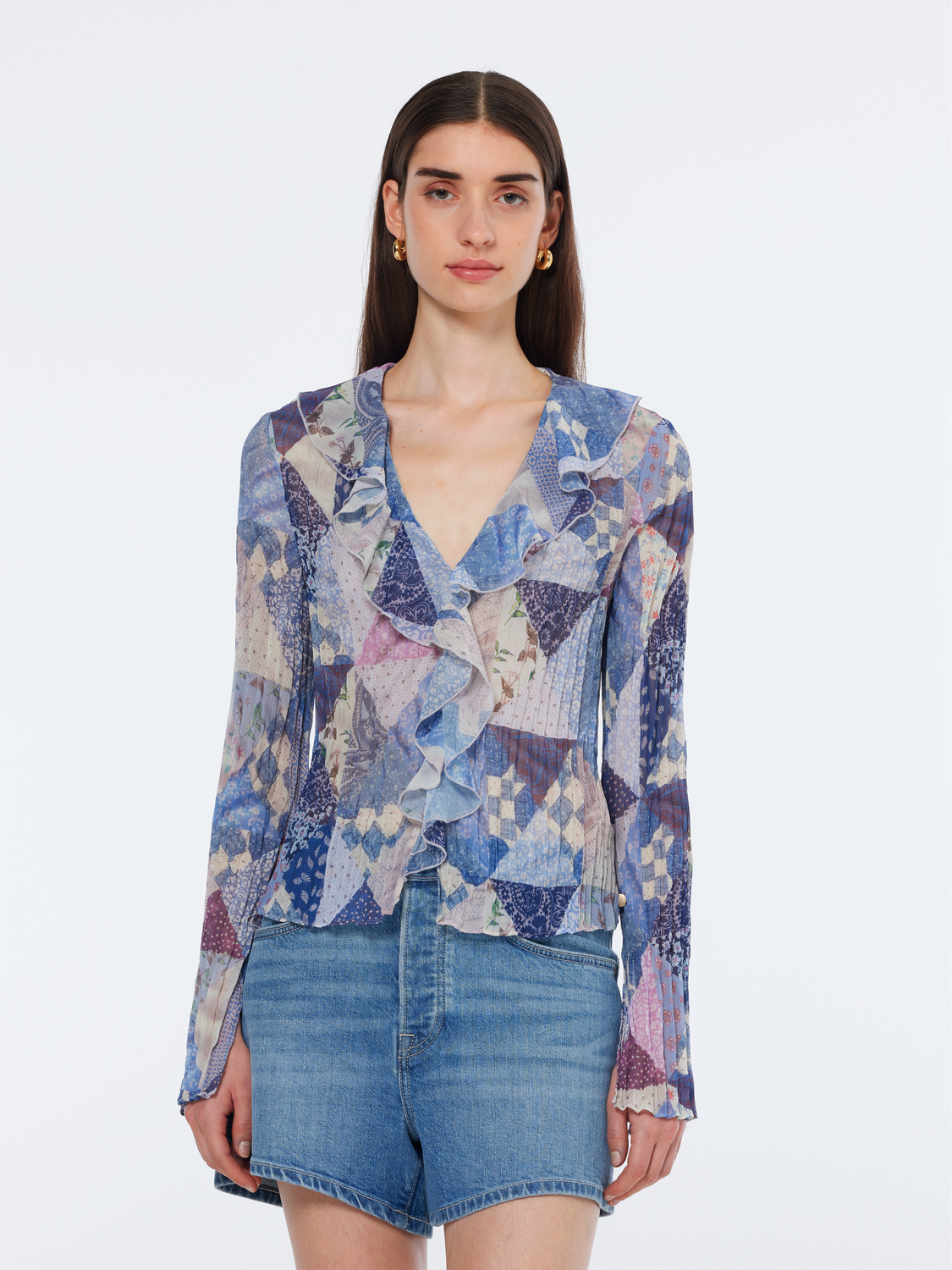 Quilted Ruffle Top