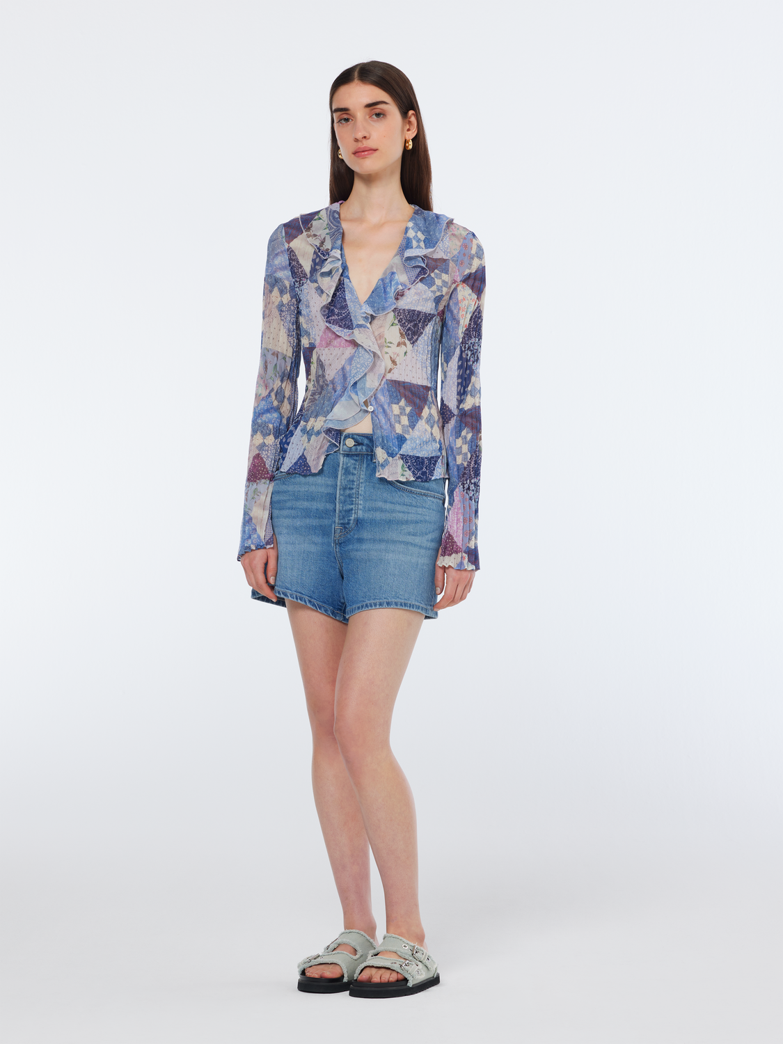Quilted Ruffle Top