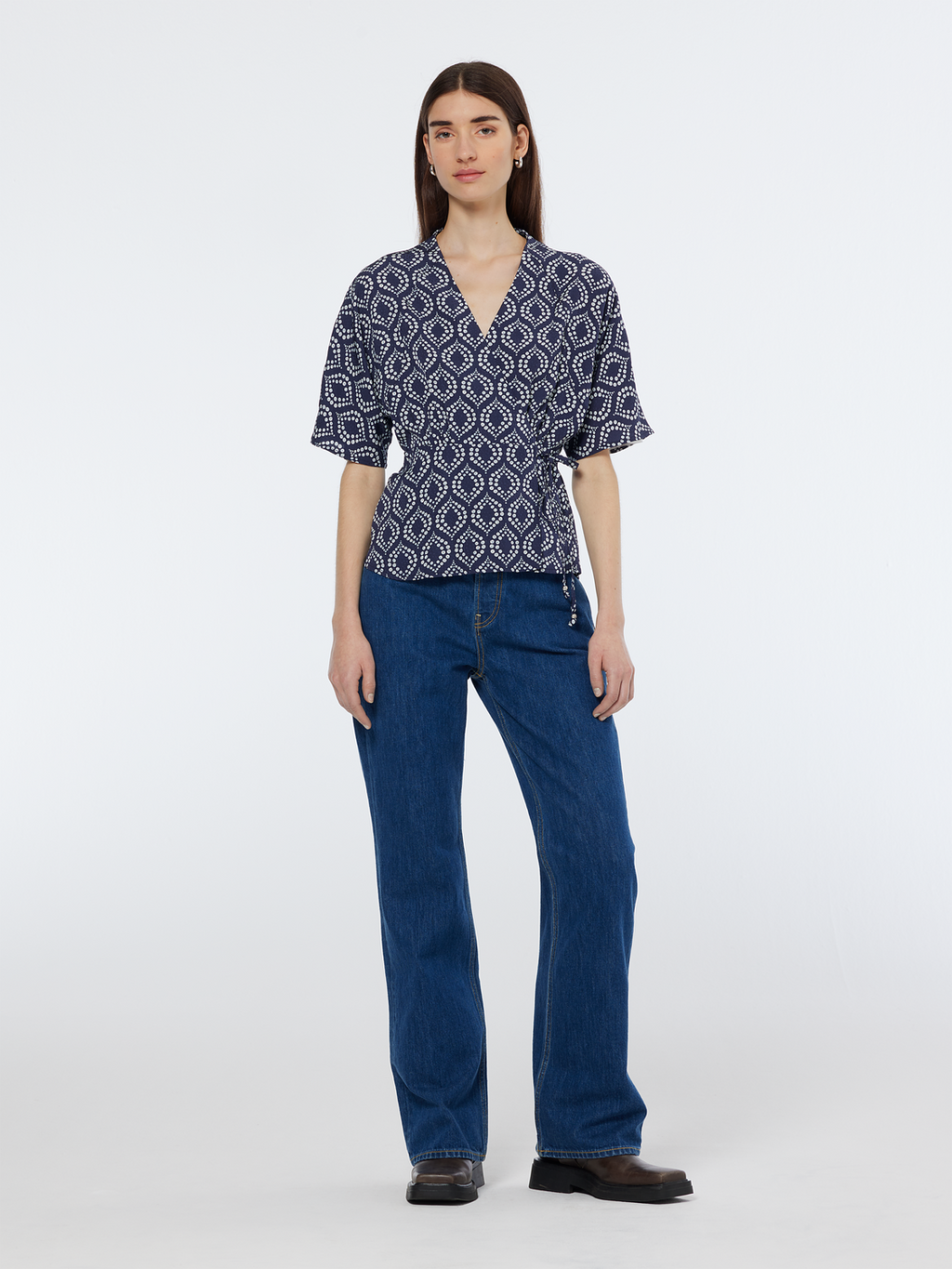 Jacquard Wrap Top