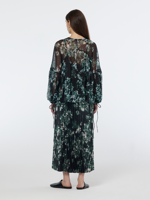 Floral Printed Fil Coupe Top