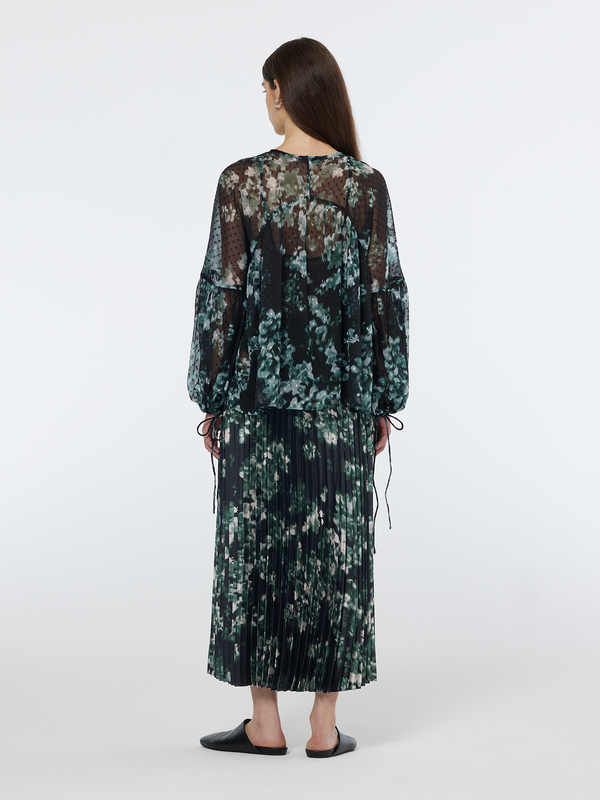 Floral Printed Fil Coupe Top